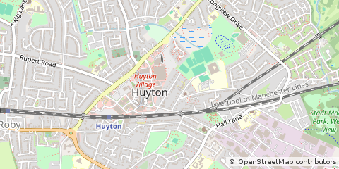 Map of Huyton, Merseyside