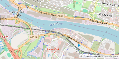 Map of Gateshead, Tyne & Wear