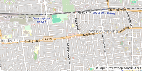 Map of Worthing, West Sussex