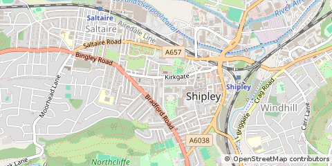 Map of Bradford, West Yorkshire