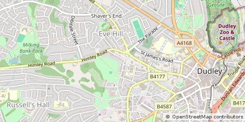 Map of Dudley, West Midlands