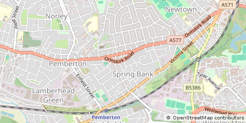 Map of Wigan, Lancashire