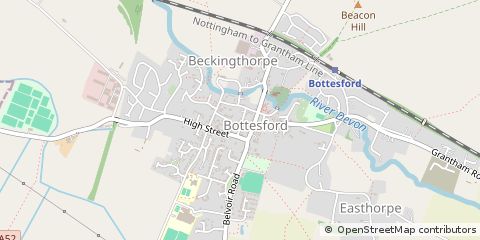 Map of Bottesford, Nottinghamshire