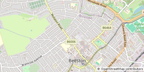 Map of Beeston, Nottingham