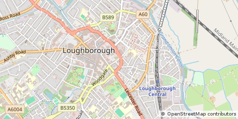 Map of Loughborough, Leicestershire