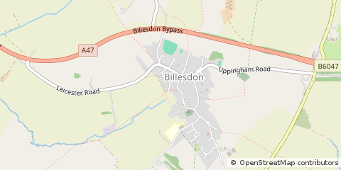 Map of Billesdon, Leics