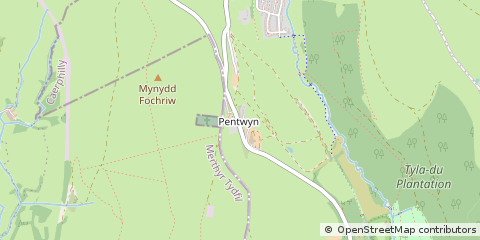 Map of Bargoed, MID Glamorgan
