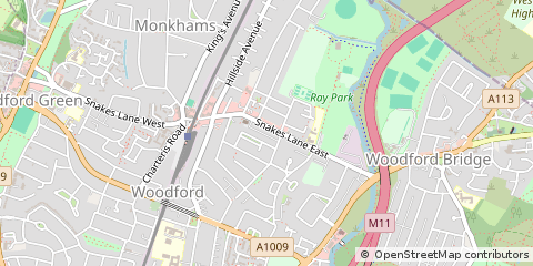 Map of Woodford Green, Essex