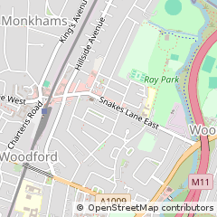 Map of Woodford Green, Essex