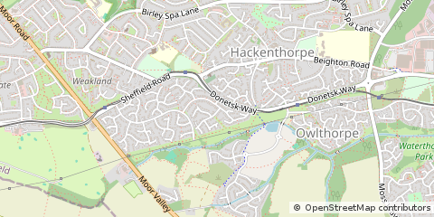 Map of Sheffield, South Yorkshire