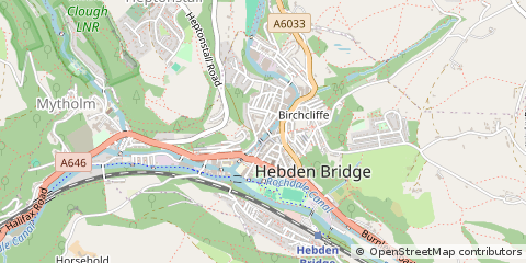 Map of Hebden Bridge, West Yorkshire