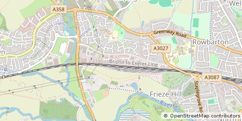Map of Taunton, Somerset.