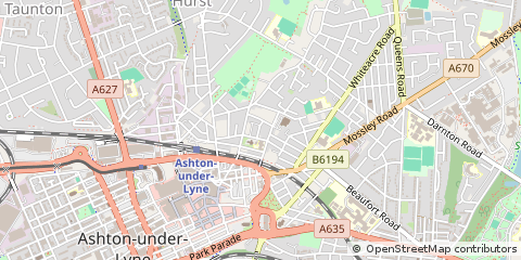 Map of Ashton-Under-Lyne, Lancashire