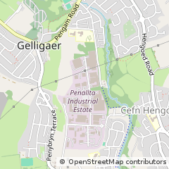 Map of Hengoed, Caerphilly Borough