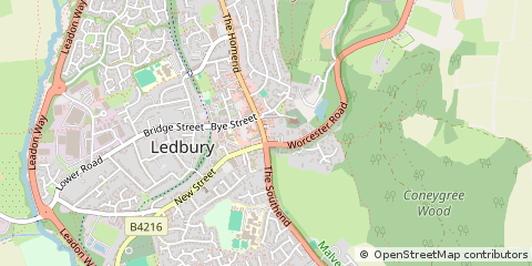Map of Ledbury, Herefordshire