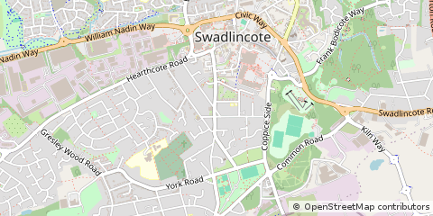 Map of Swadlincote, Derbyshire