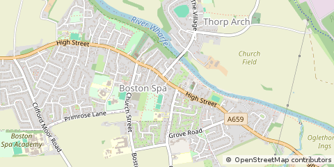 Map of Boston SPA, West Yorkshire