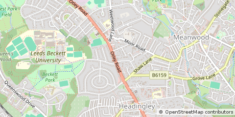 Map of Leeds, W Yorks