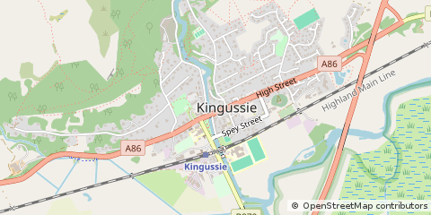 Map of Kingussie, Inverness-Shire