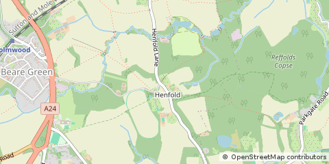 Map of Dorking, Surrey