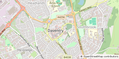 Map of Daventry, Northamptonshire