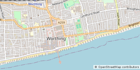 Map of Worthing, West Sussex