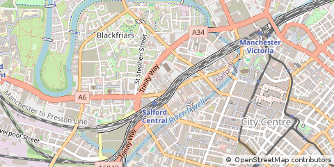 Map of Salford, Greater Manchester