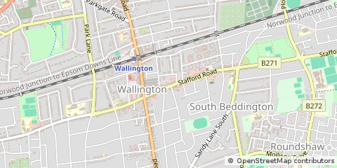Map of Wallington, Surrey