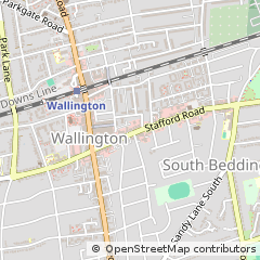 Map of Wallington, Surrey