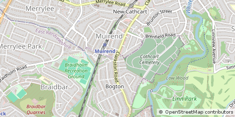 Map of Glasgow, East Renfrewshire