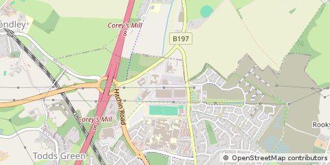Map of Stevenage, Hertfordshire
