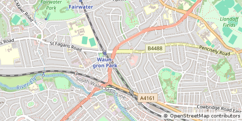 Map of Cardiff, South Glamorgan