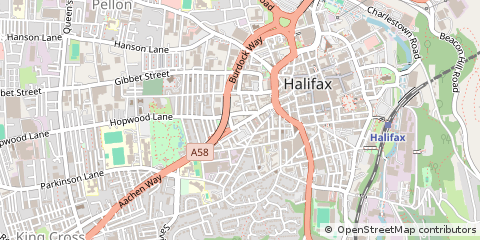 Map of Halifax, West Yorkshire