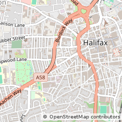 Map of Halifax, West Yorkshire