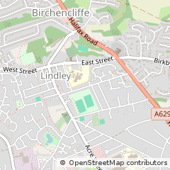Map of Huddersfield, West Yorkshire