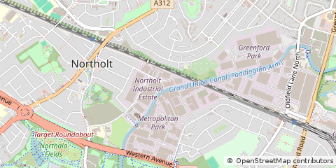 Map of Northolt, Middlesex