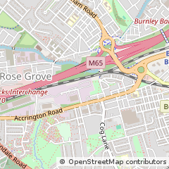 Map of Burnley, Lancashire