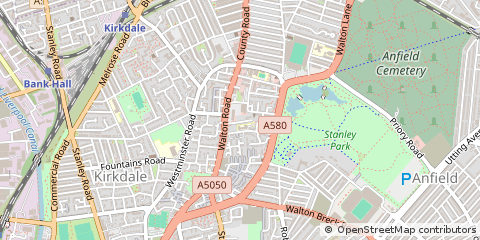 Map of Liverpool, Merseyside