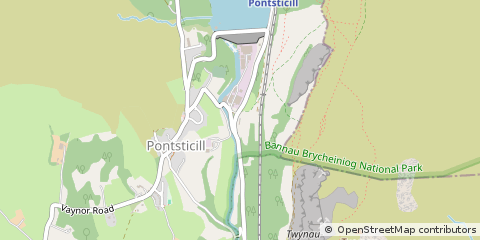 Map of Merthyr Tydfil, MID Glamorgan