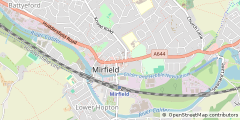 Map of Mirfield, West Yorkshire