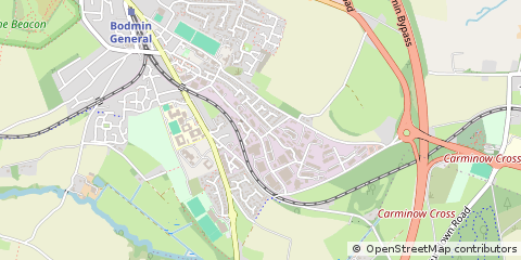 Map of Bodmin, Cornwall