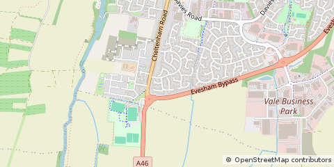 Map of Evesham, Worcestershire