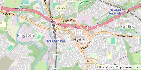 Map of Hyde, Chshire