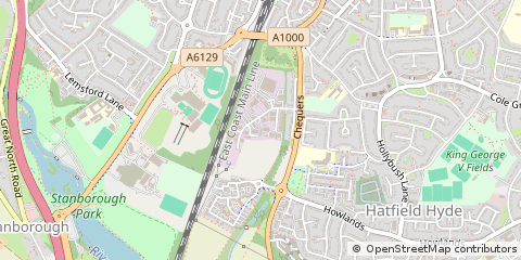 Map of Welwyn Garden City, Hertfordshire