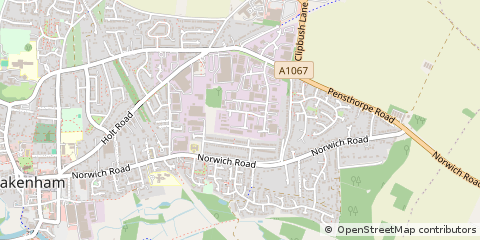 Map of Fakenham, Norfolk