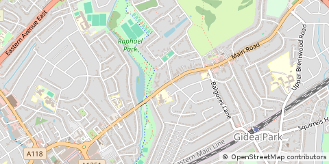 Map of Romford, Essex