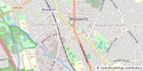 Map of Bloxwich, Walsall, West Midlands,