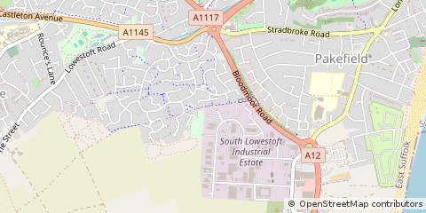 Map of Lowestoft, Suffolk
