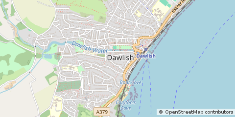 Map of Dawlish, Devon