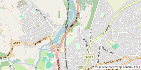 Map of Belper, Derbyshire